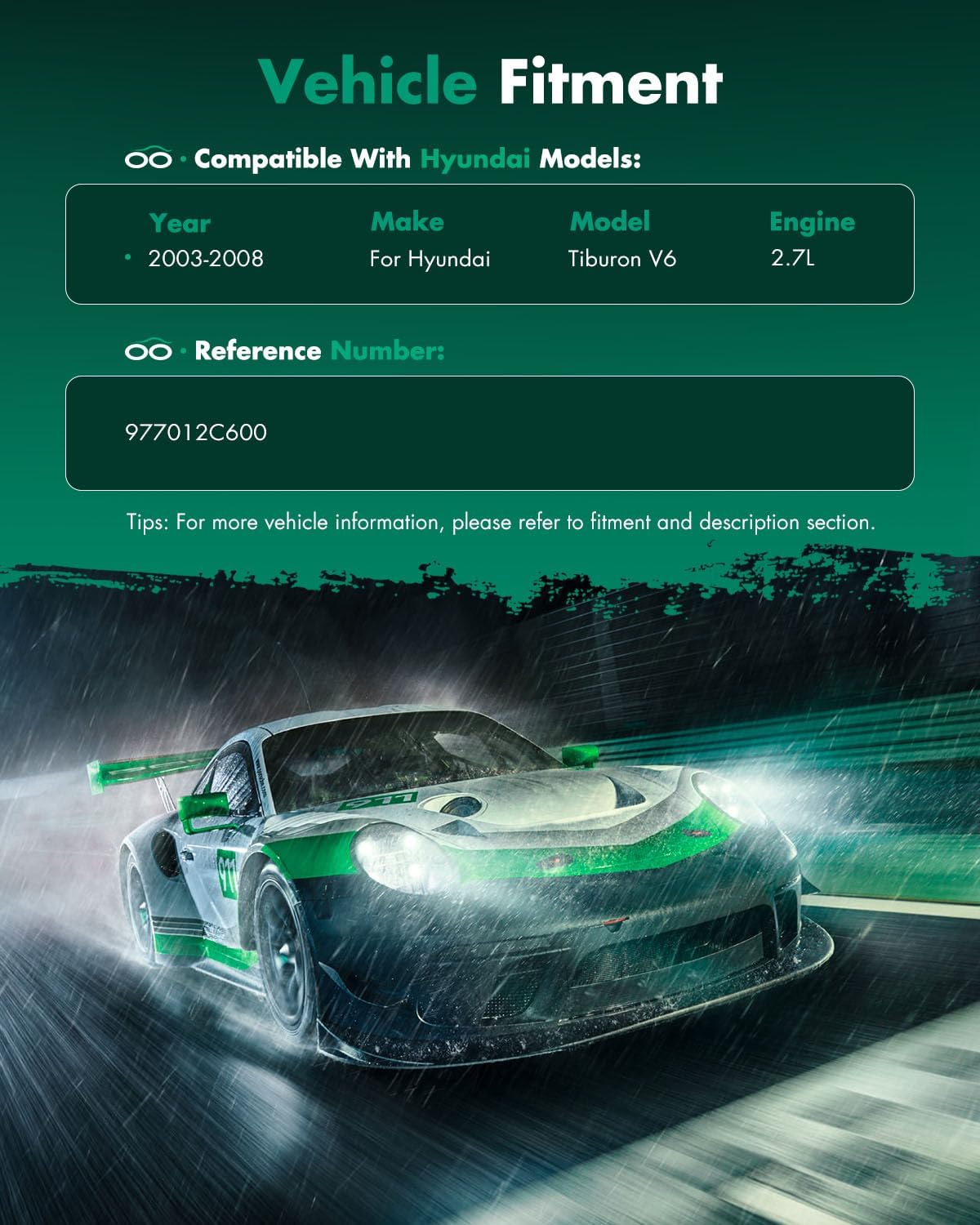 SCITOO AC Compressor fit for Hyundai for Tiburon 2.7L 2003 2004 2005 2006 2007 2008 977012C600