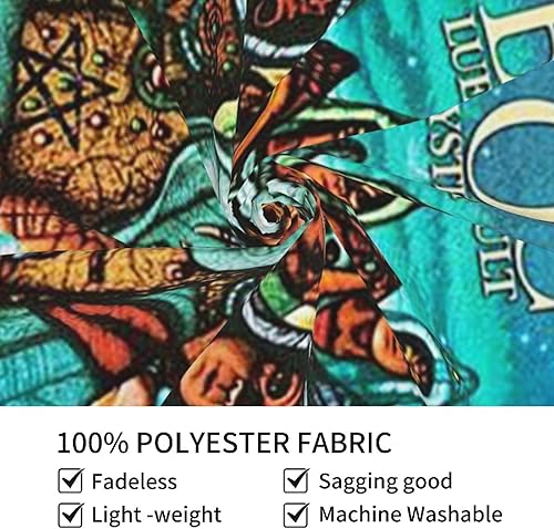 Miniatura 6 de OBLUE Tapiz de banda de culto de roca de ostra azul para colgar en la pared, póster decorativo estético para sala de estar, dormitorio, 60 x 40