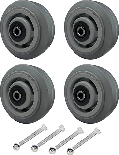 HANDSAMMU 6x2"Heavy Duty Caster Wheels -Industrial Caster Wheels,Rubber Wheels- Set of 4 with up to 2200 LB Capacity