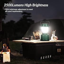 LED Camping Lantern, COB Battery Lanterns 4D Batteries Powered 2500LM, Water Resistant Emergency Light for Power Outage, Hurricane, Hiking