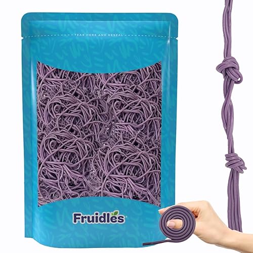 Miniatura 1 de Fruidles Cordones de regaliz, pajitas de caramelo largas, masticables suaves, sin gelatina, recuerdo de fiesta (cordones de uva, 4 libras)
