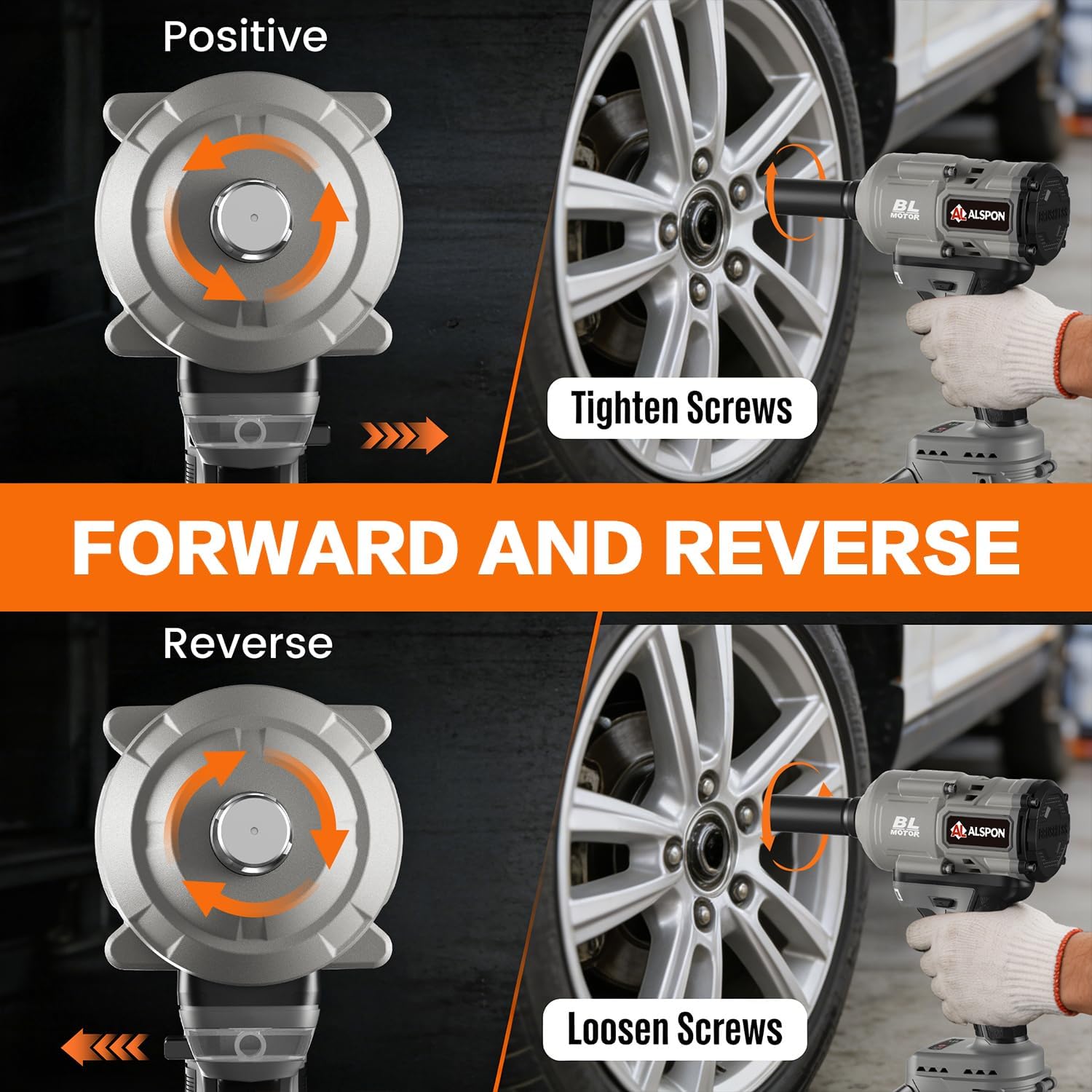1107 FT-LBS High Torque Cordless Impact Wrench-1/2 Inch Brushless Motor with Durable 21V Battery,3-Mode Control & LED Light for Car Repair,Tire Change,Mower Maintenance - Includes Complete Socket Set