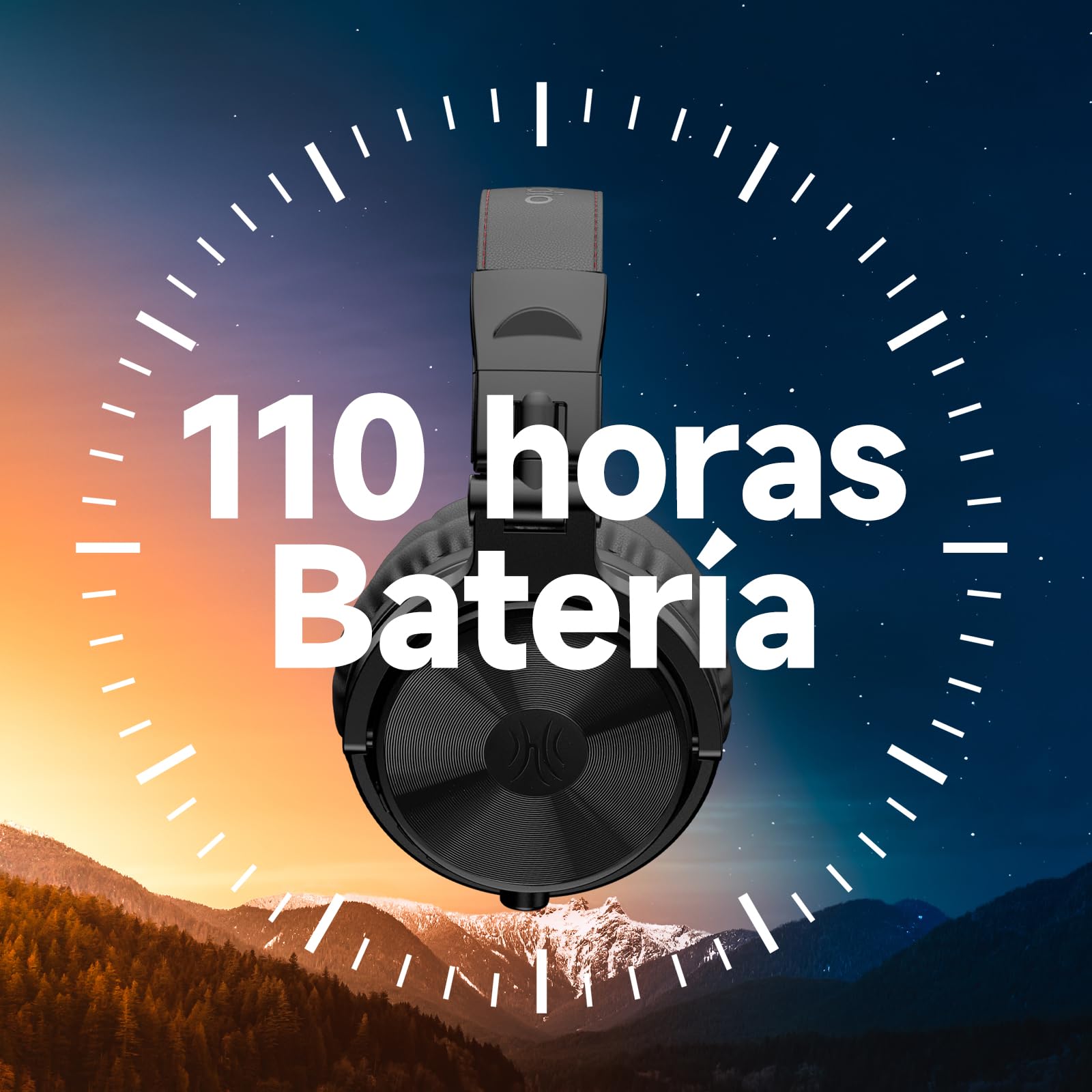 OneOdio Auricurales Bluetooth Inalámbricos 110H, Auriculares HiFi de 50mm Altavoz con Micrófono CVC 8.0, Auriculares con Cable para Móvil PC Portátil, Orejeras Proteicas 90° Ajustable para DJ