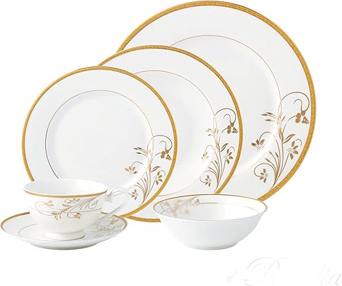 Juego de vajilla de 24 piezas-Bone China, servicio para 4 por Lorren Home Trends