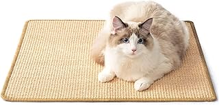 Cat Scratching Mat, Natural Sisal Grinding Claws Mat and Durable Anti-Slip Carpet for Cat Grinding Claws and Protecting Carpet Sofas (11.8 * 15.7inch)