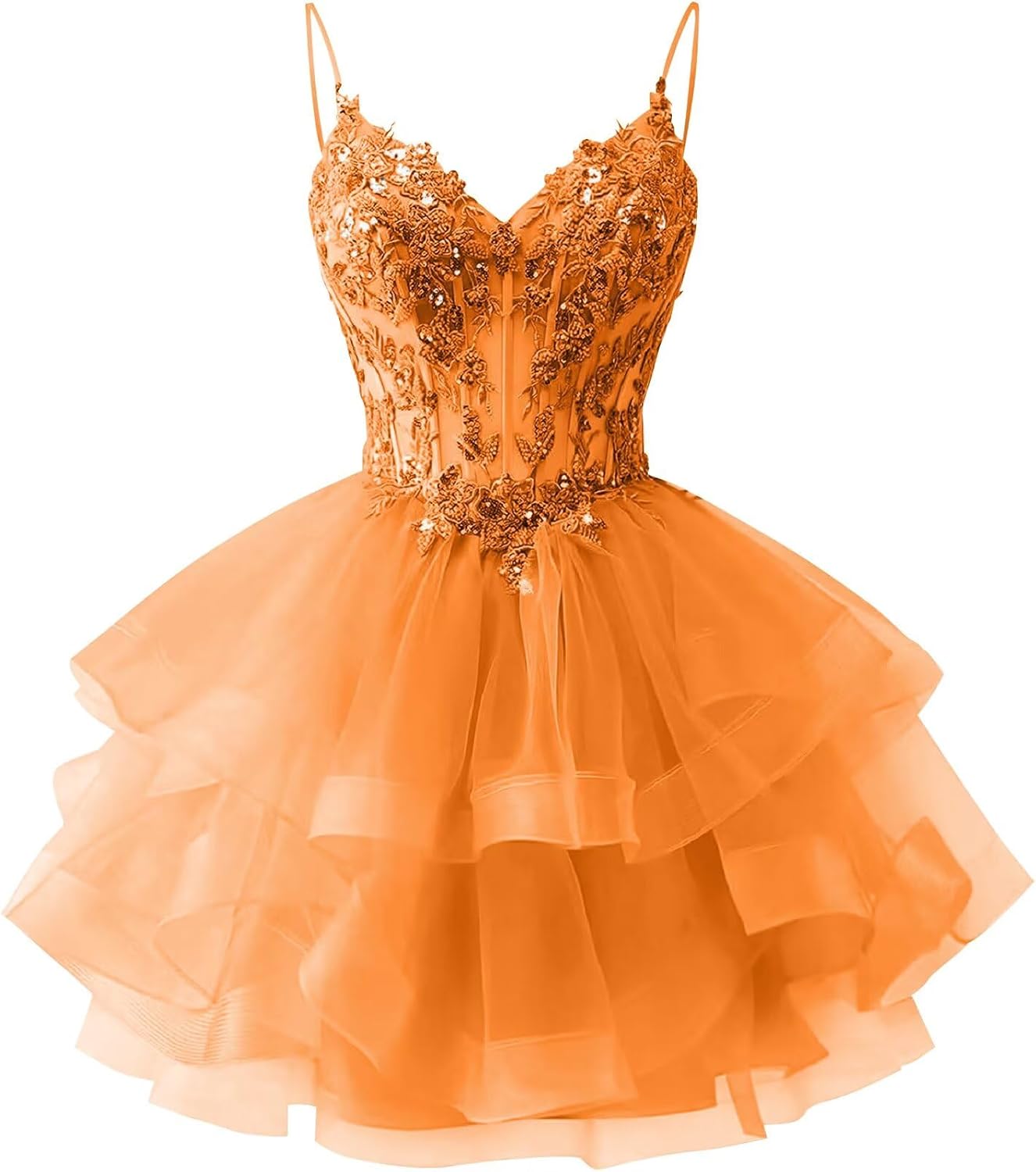 Tiered Tulle Homecoming Dresses for Teens Lace Puffy Short Prom DAMA Dress for Quinceanera