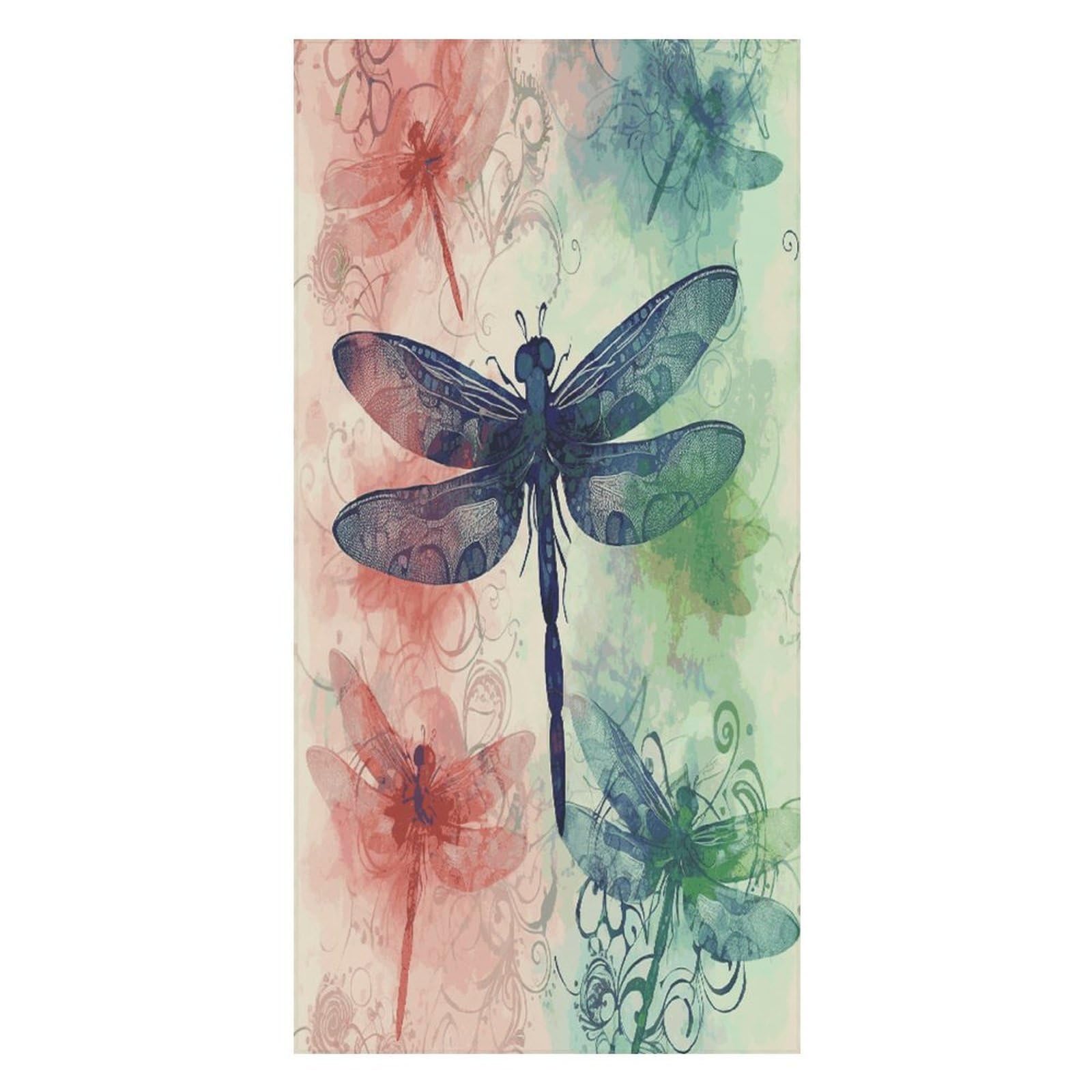 JTREHY Modern Dragonfly Beach Towel Extremely Soft Oversized Towels Lightweight Sports Absorbent Bath Towel Suitable 160"x80" for Swimming Camping Beach