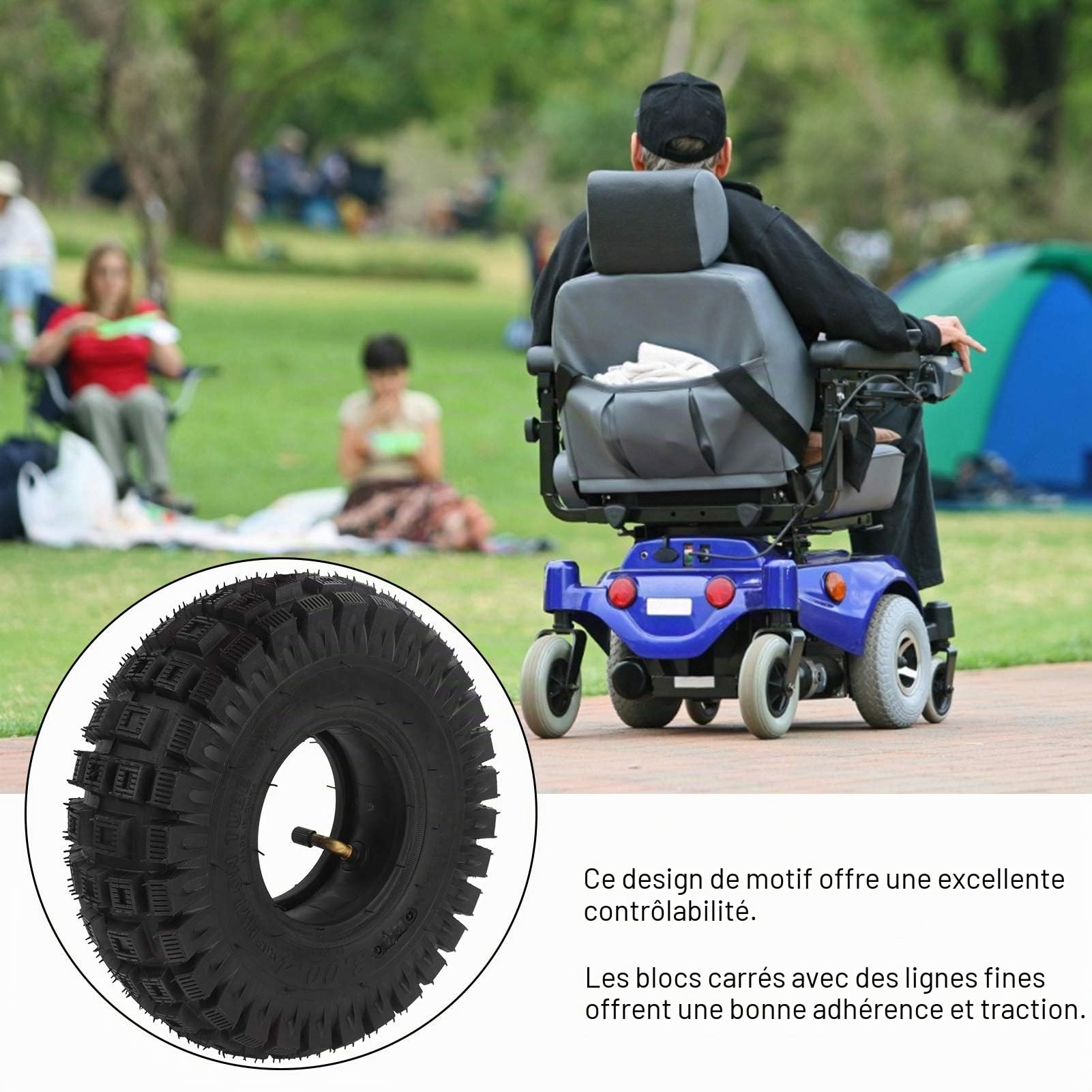 3.00-4 Kit De Pneu Et Chambre à Air, Durable 3.00-4 (10"x3", 260x85) Pneu De Rechange Et Chambre à Air, Pneu De Rechange Pour Scooter, Chariot Utilitaire, Diable
