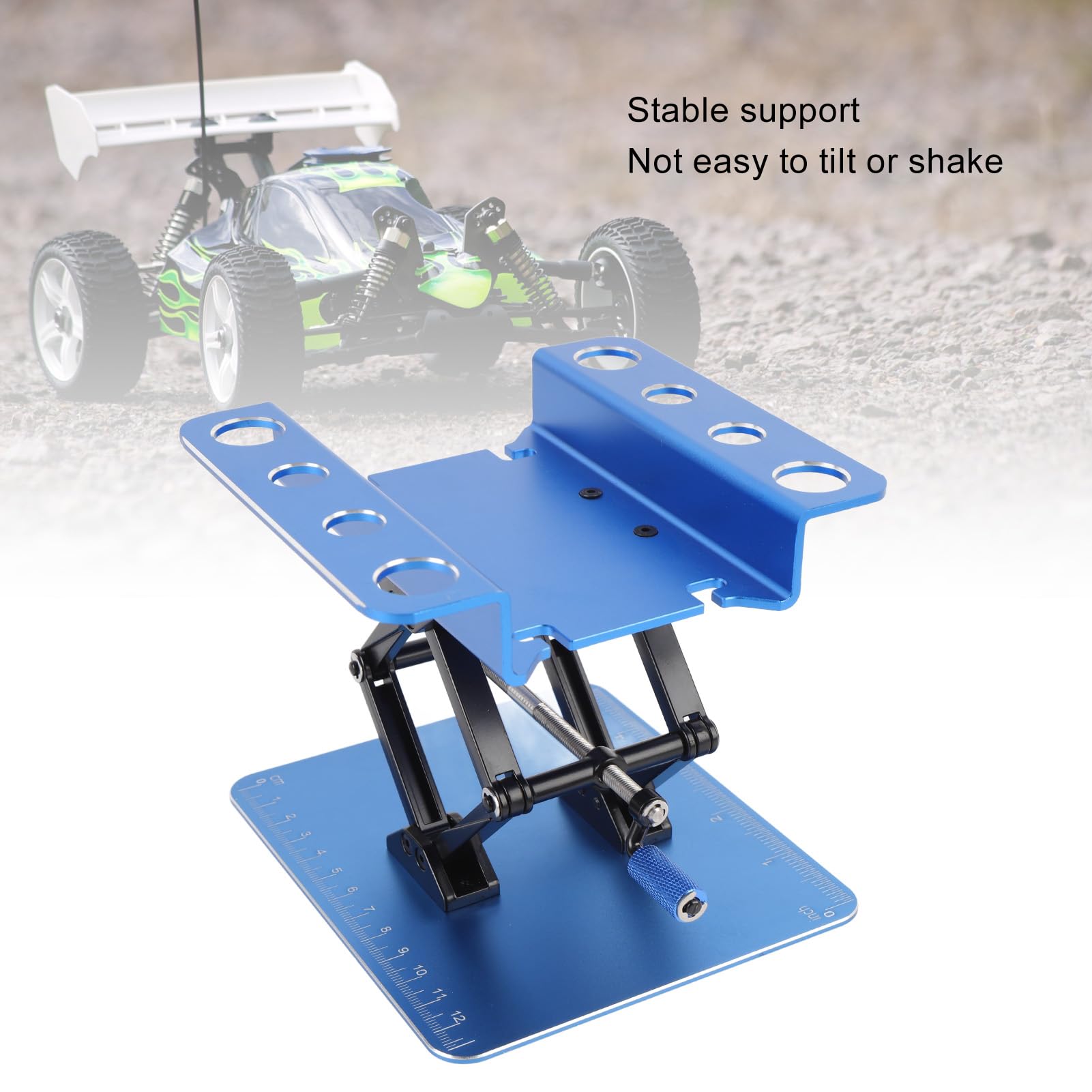 CHICIRIS Soporte de Trabajo para Coche RC, Plataforma de Reparación con Diseño Giratorio y Ajustable en para Coche RC 1:8 y 1:10, Estación de Trabajo de Reparación de con Control (Blue)