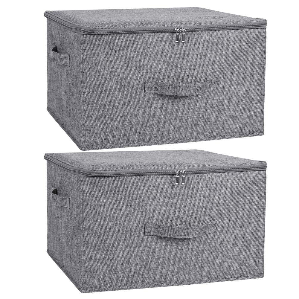 Amazon.com - ANMINY 2PCS Storage Bins with Zipper Lid Handles Storage ...