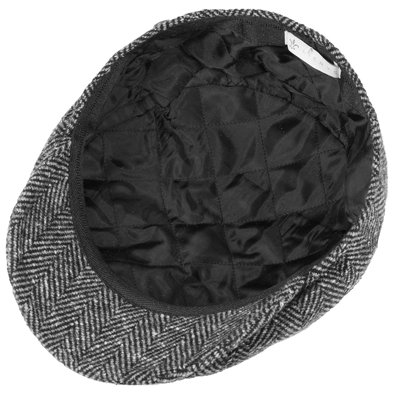Lierys Gorra Plana Hatteras Lana Diseño en Espiga Hombre Made in Italy Otoño Invierno