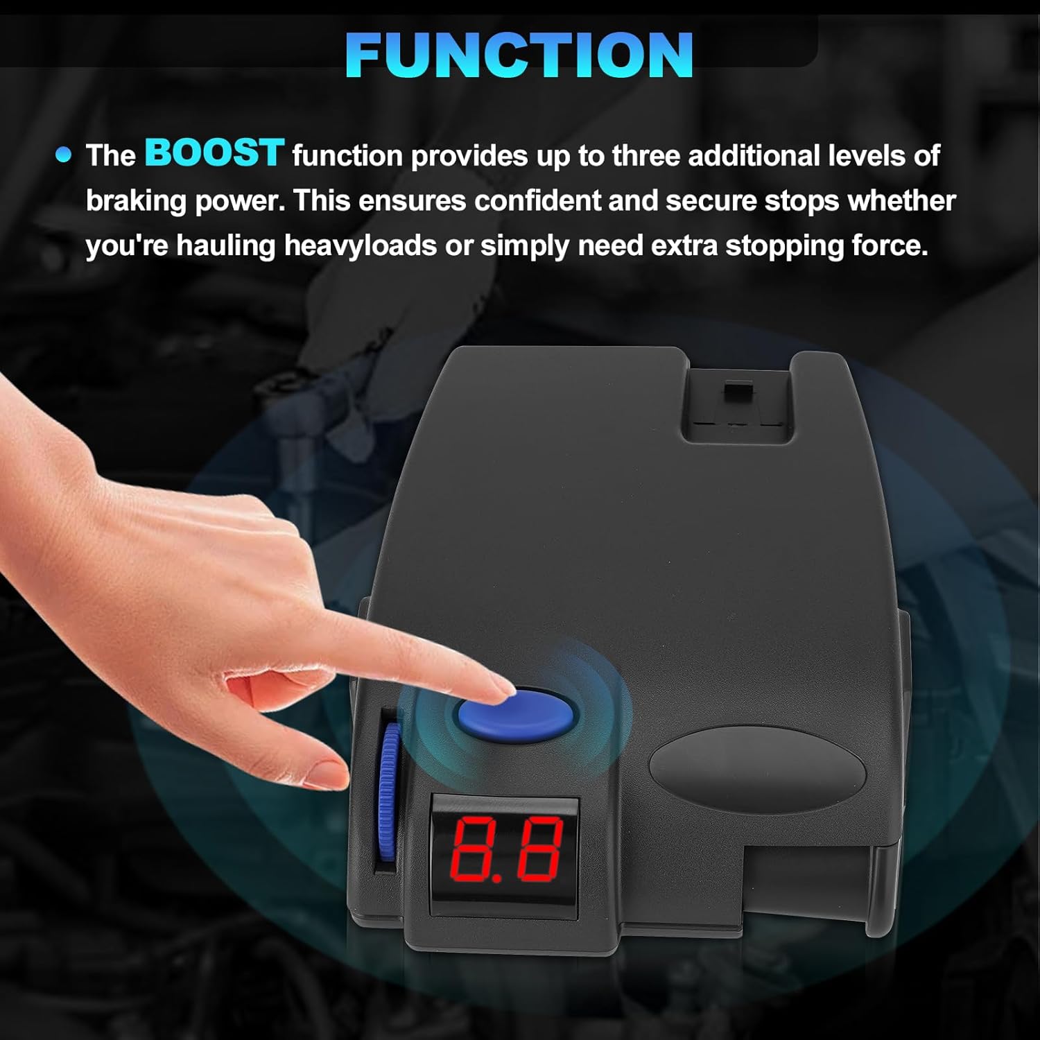 Trailer Brake Controller with 1-3 Axles Compatible with Ford GM Chevy Dodge RAM Toyota Jeep LED Display, Plug and Play, Replace#90160