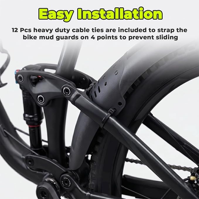 2 Juegos Guardabarros Bicicleta MTB Delantero Trasero Universal miniatura 7