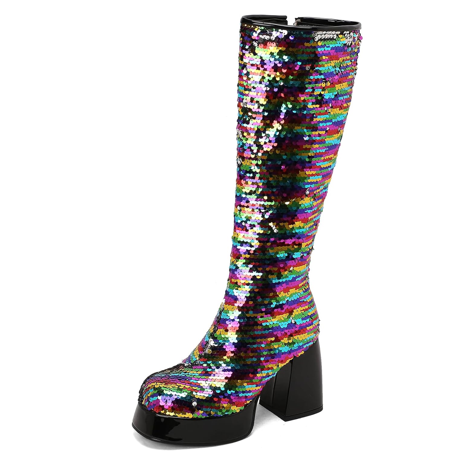 Fashion Platform Sequined Cloth Halloween GoGo Boots for Women