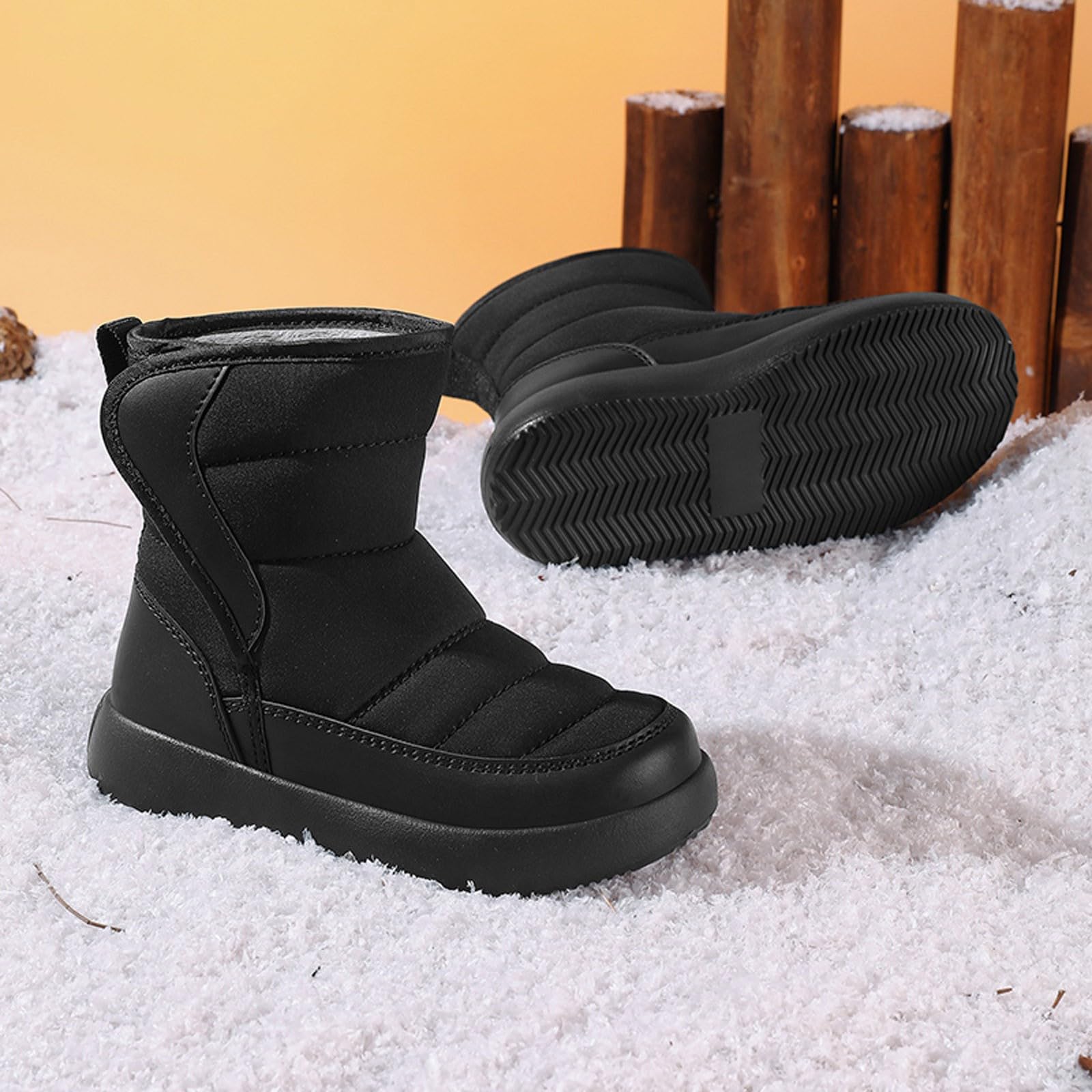 Stivali da Neve per Bambini Bambini Moda Calzature da Escursionismo Stivali Piatti alla Moda Comodi Suola Morbida Autunnali Invernali Scarpine Primi Passi per Autunno e Inverno