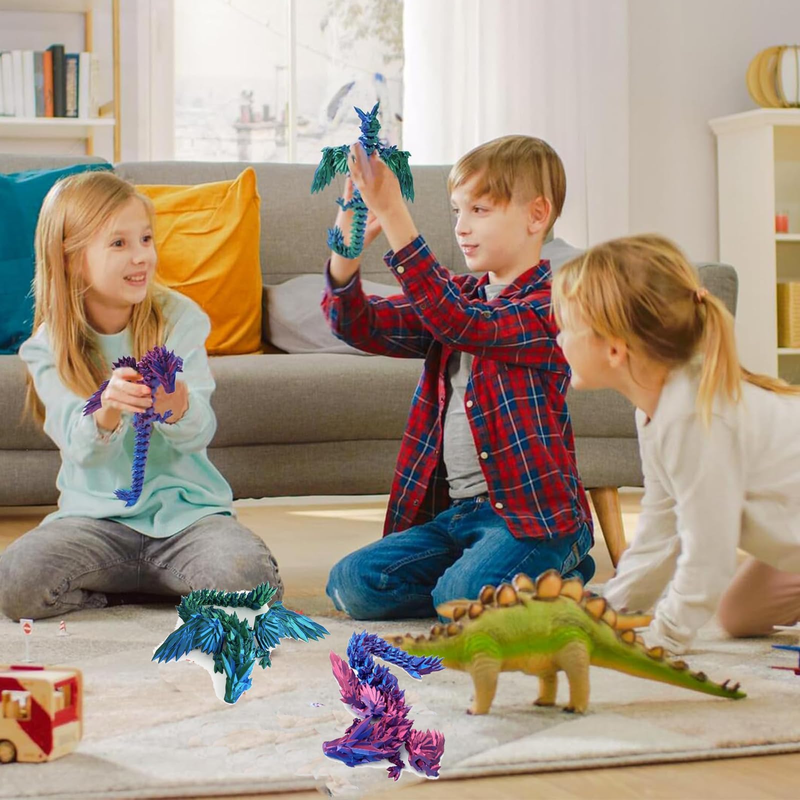 2PCS 3D Printed Dragon, Dragon Fidget Toy, Articulated Dragon, 22cm Articulated Fidget Dragon Toys - Image 3