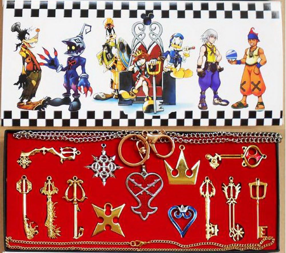 AirTrack Factory XCOSER Kingdom Sora Weapon Keychain Pendant for Collection Golden 13pcs