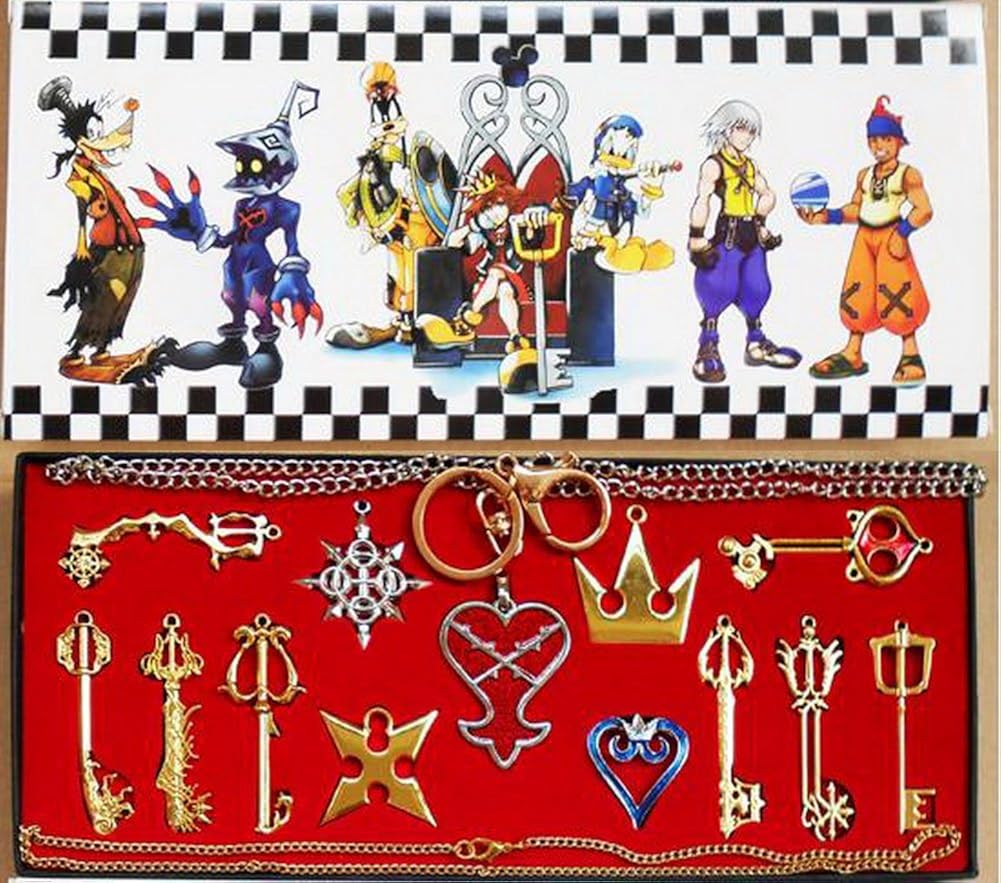 Vista 3 de Kingdom Hearts Keyblade - Juego de collar con colgante Sora