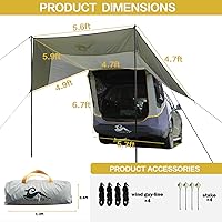 Vista 4 de Carpa Toldo para Auto SUV, UPF 50++ con Bolsa de Almacenamiento Impermeable Portátil, Resistente al Desgarro, Espacio Amplio, Buena Visión
