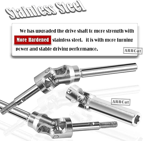 Miniatura 4 de Rc Eje de transmisión delantero trasero de acero inoxidable CVD para 110 Rustler VXL 4X4Stampede VXL 4X4Hoss VXL 4X4Slash PlatinumUltimateVXL 4x4