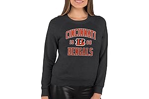 bengal sweatshirt: Women's Officially Licensed Lightweight French Terry Fleece Pullover Slouchy