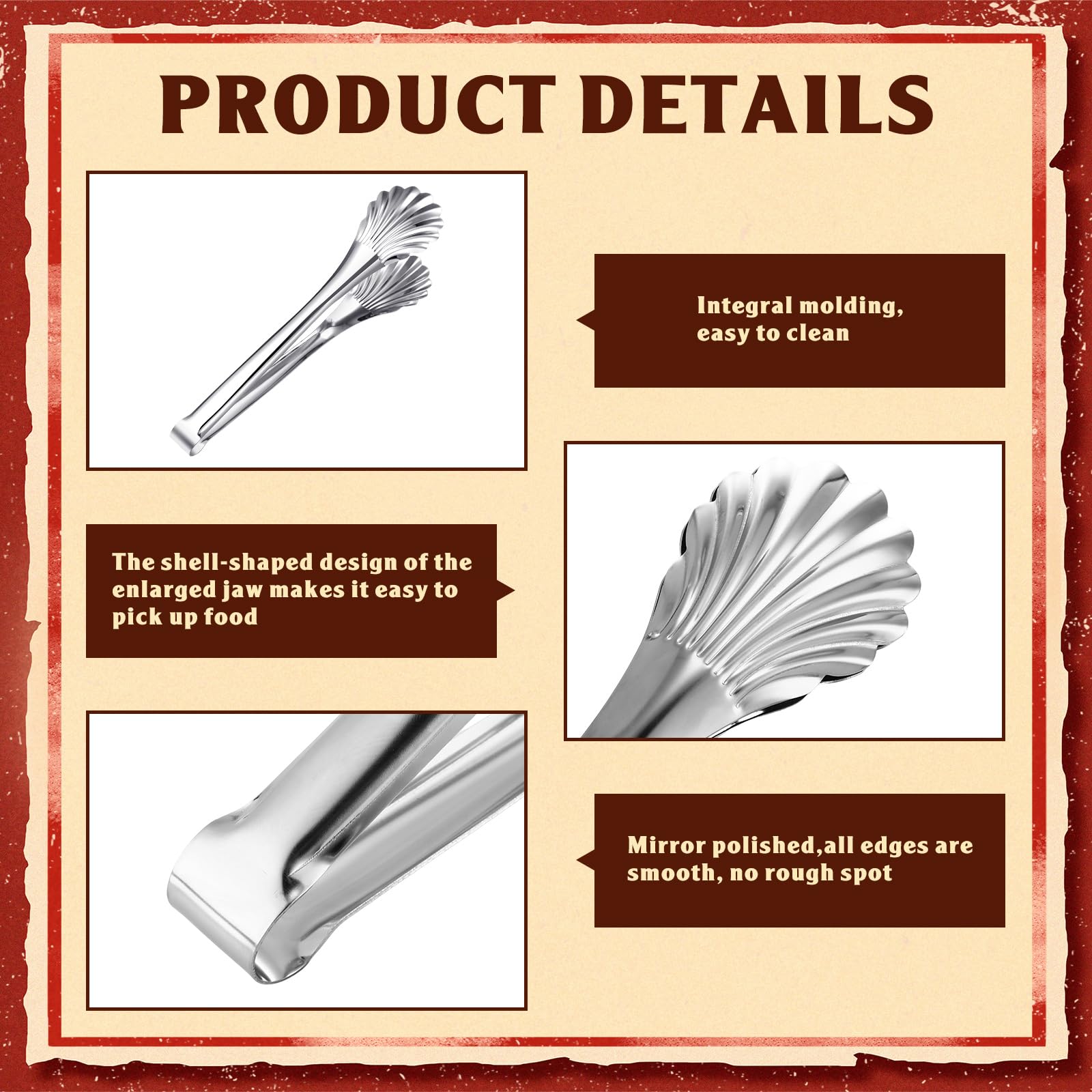 Uiifan 8 pinzas de acero inoxidable de 11 pulgadas para servir ensalada de bufé, cocina, cocina, ensalada, barbacoa, utensilios de servir para fiestas, bufé, pinzas de ensalada para servir alimentos