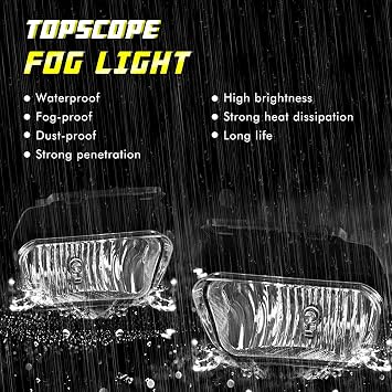 Fog Lights Replacement Compatible with Chevy Silverado 2003-2007 All Models Avalanche 2002-2006 Fog Lamps with Bulbs