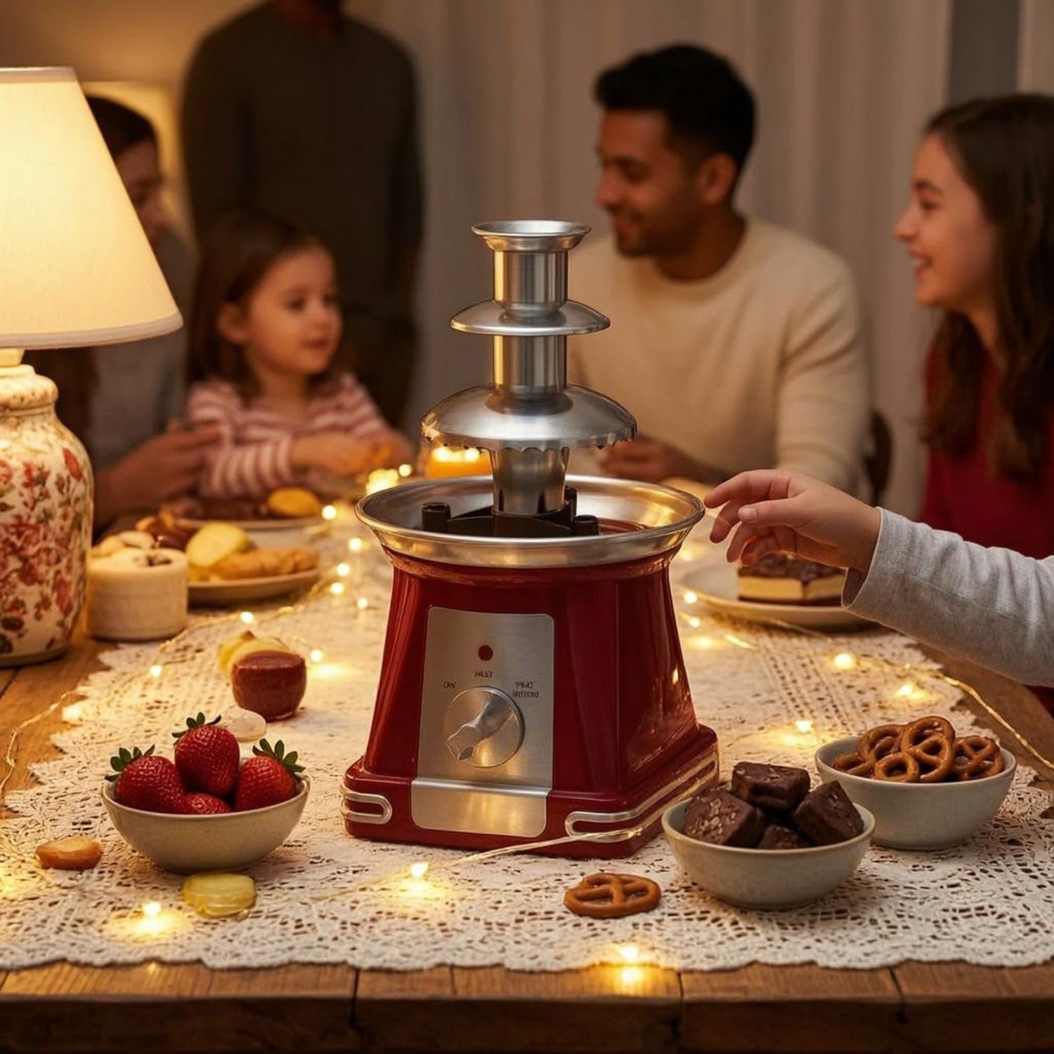 Indicator Light Tabletop Chocolate Fountain Rotary Sele | Indicator Light Tabletop Chocolate Fountain Rotary Selector 3-Tier Compact Us 110V-image-38