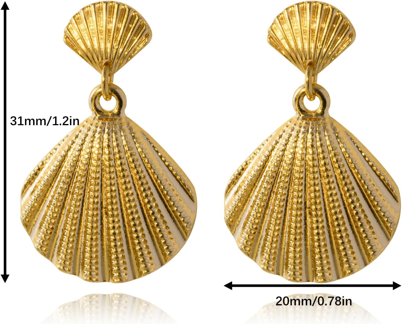 Conch Starfish Seashell Earrings Gold Stud Earrings for Women Boho Ocean Scallop Shell Earrings Gold Earrings Summer Beach Jewelry Gifts - Image 6