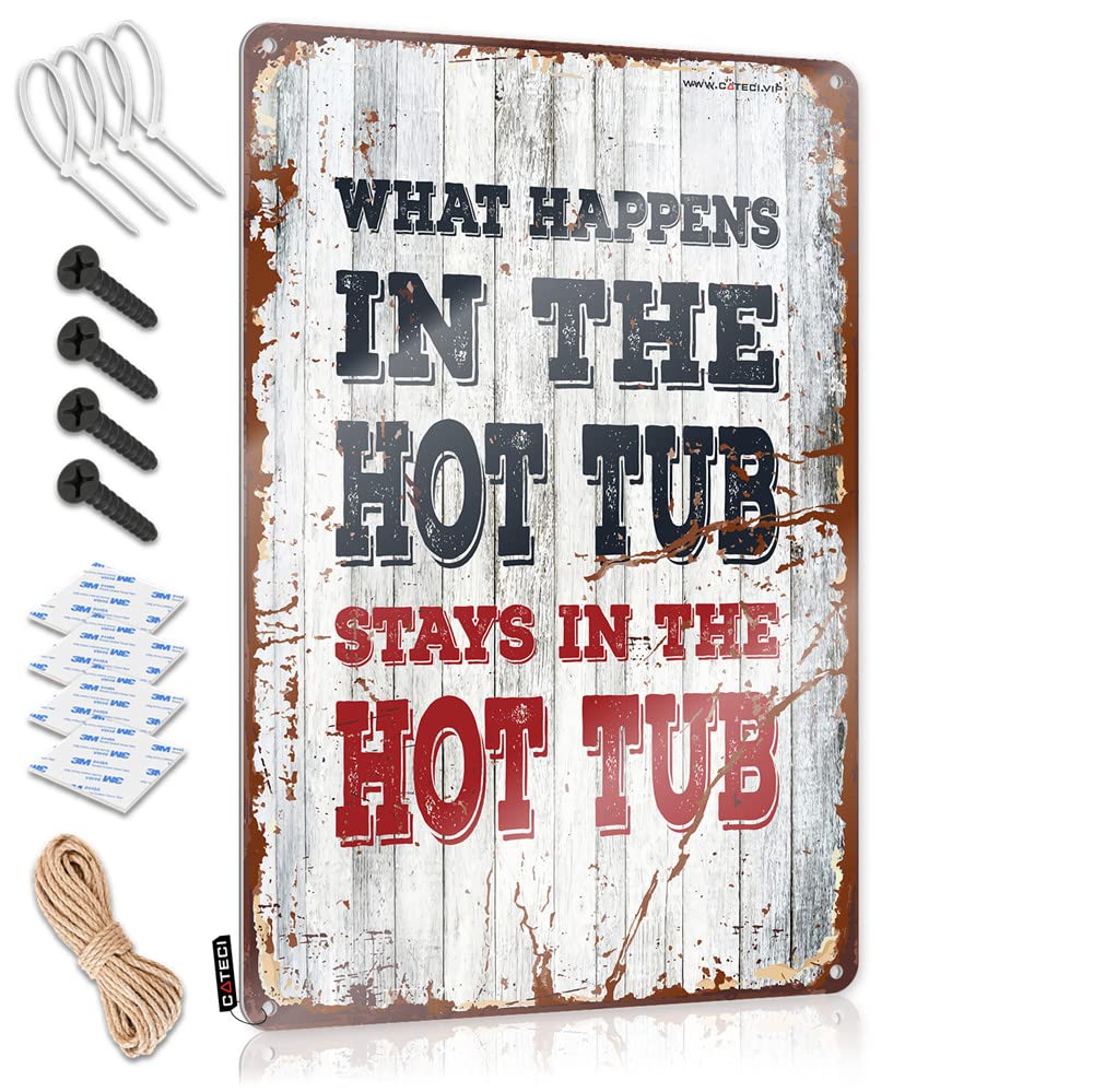 Wall Art Men Stuff Ready To Hang - What Happens In The Hot Tub Stays In The Hot Tub Soft Bath For Outhouse(30X40CM)