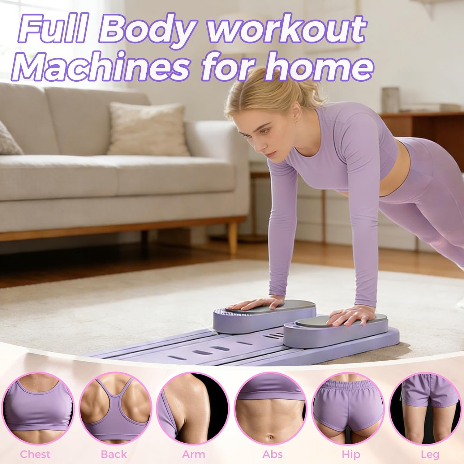Pilates Board, Pilates Reformer Kit, Pilates Reformer Machine, Multi-Purpose Foldable Pilates Reformer Board, 9-in-1 Pilates Reformer Equipment with Timer for Home Workout, Fitness, Exercise