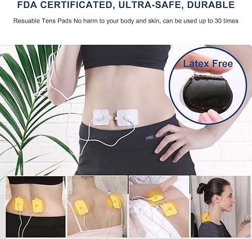 Miniatura 3 de Tens Unit - Almohadillas de repuesto a presión, almohadillas de electrodos autoadhesivas reutilizables para 30-50 veces por electrodos (con soporte
