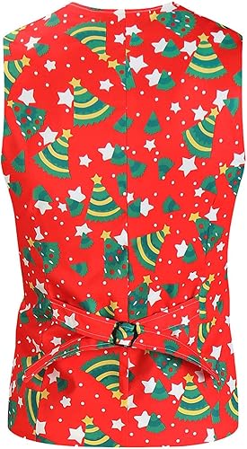 Miniatura 5 de Traje de Navidad para Hombre, Abrigo Pantalones Conjunto de tres piezas Chaqueta Botones Manga Larga Pantalones Chaleco