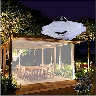 WZYJLyds Cortinas de lona impermeable transparente con ojales, pérgola al aire libre, patio, porche, glorieta, cochera, paneles laterales de lona transparente, cortinas de partición de lona (color: