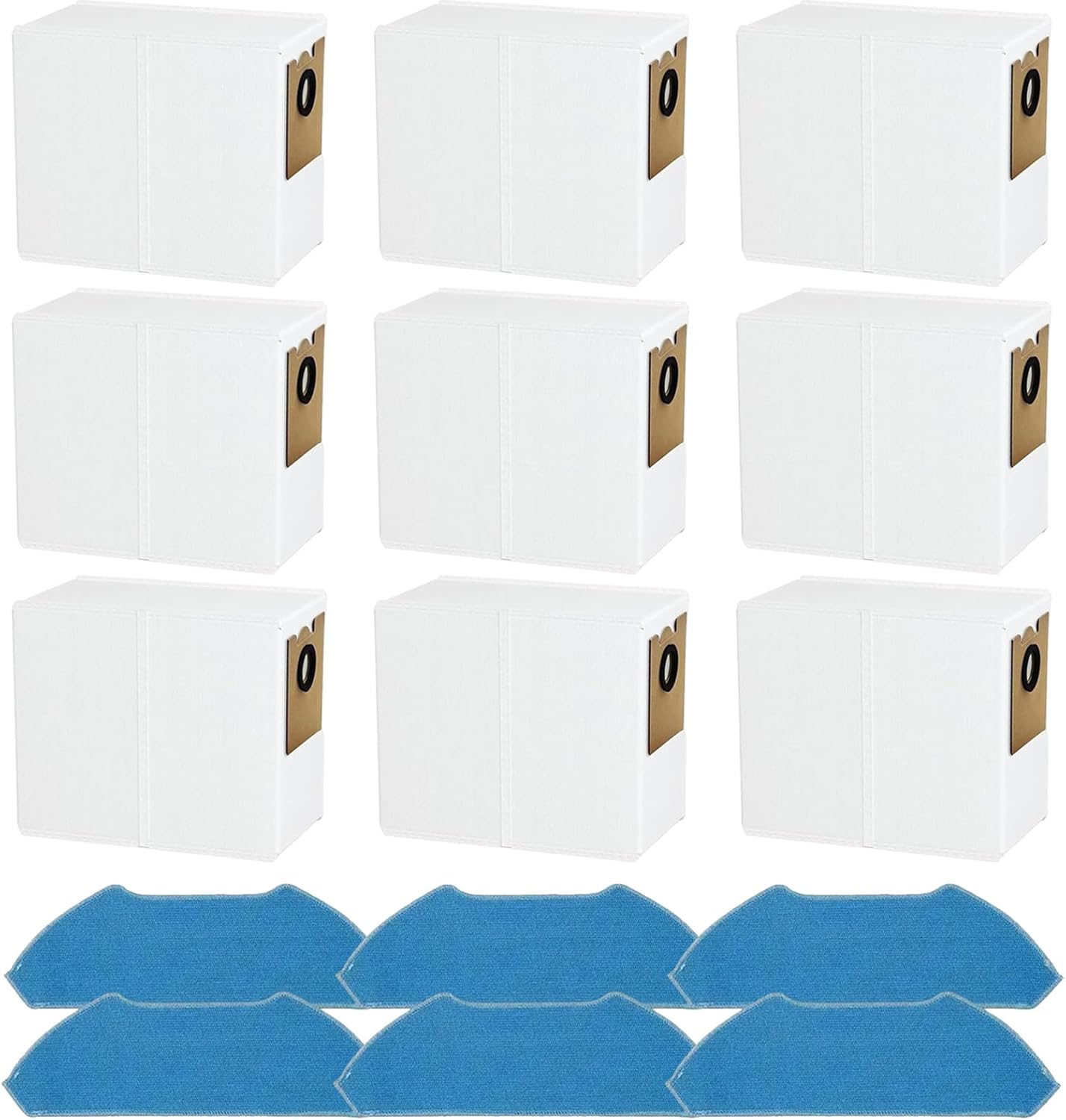 15 Pack Replacement Dust Bag Mop Cloths Compatible with Lefant M2 Plus/ M2 Pro / M2S Pro Robot Vacuum Cleaner Accessories Parts, 9 Dust Bags 6 Mop Cloths