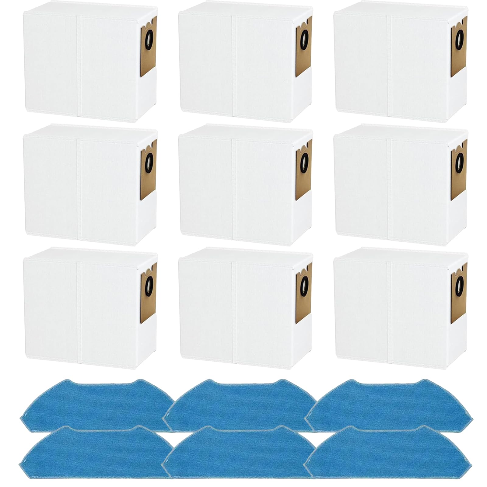 15 Pack Replacement Dust Bag Mop Cloths Compatible with Lefant M2 Plus/ M2 Pro / M2S Pro Robot Vacuum Cleaner Accessories Parts, 9 Dust Bags 6 Mop Cloths