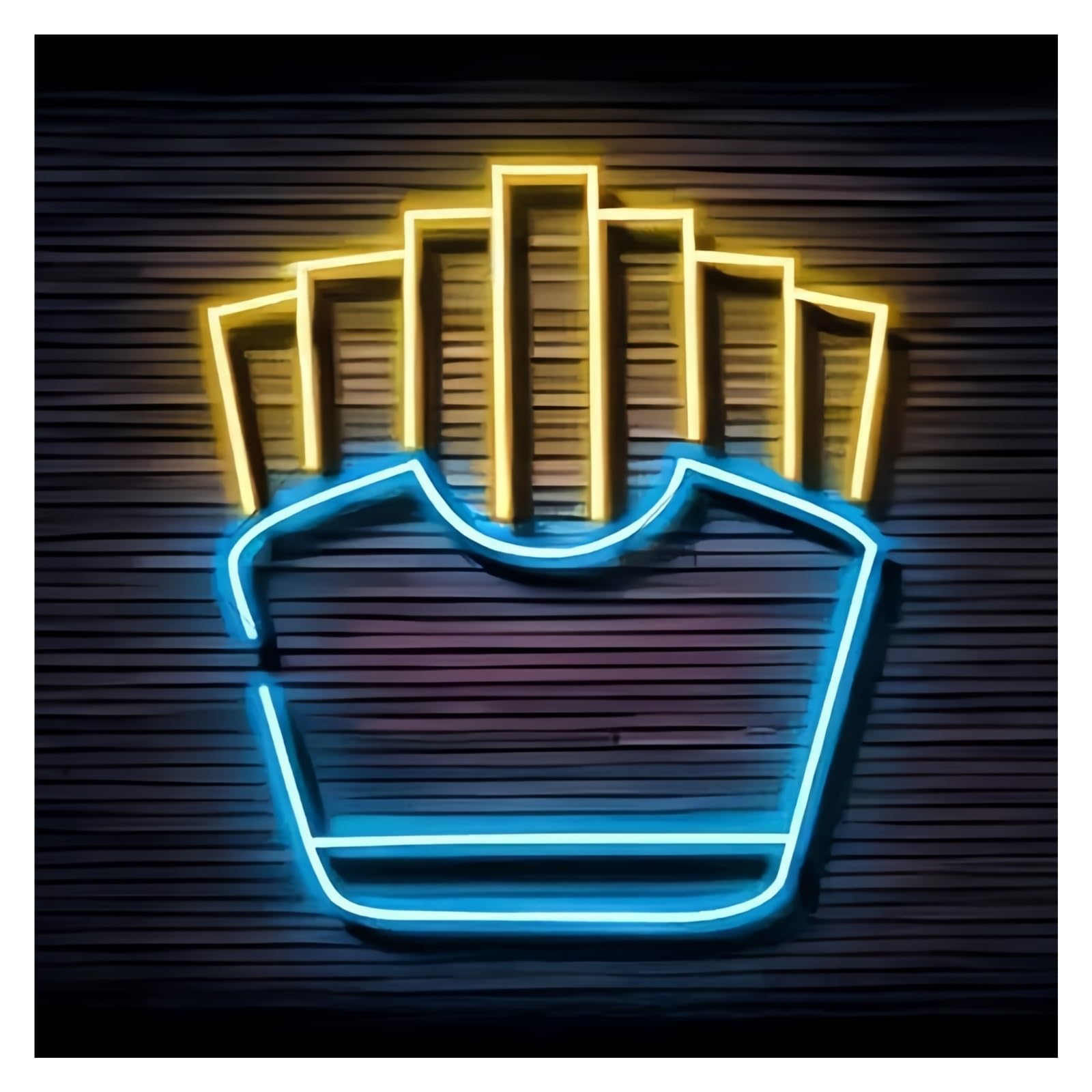 LEMST Signs Lamp French Fries Neon Sign USB Powered Adjustable Brightness Neon Lights for Restaurant Wall Decoration 20cmx30cm