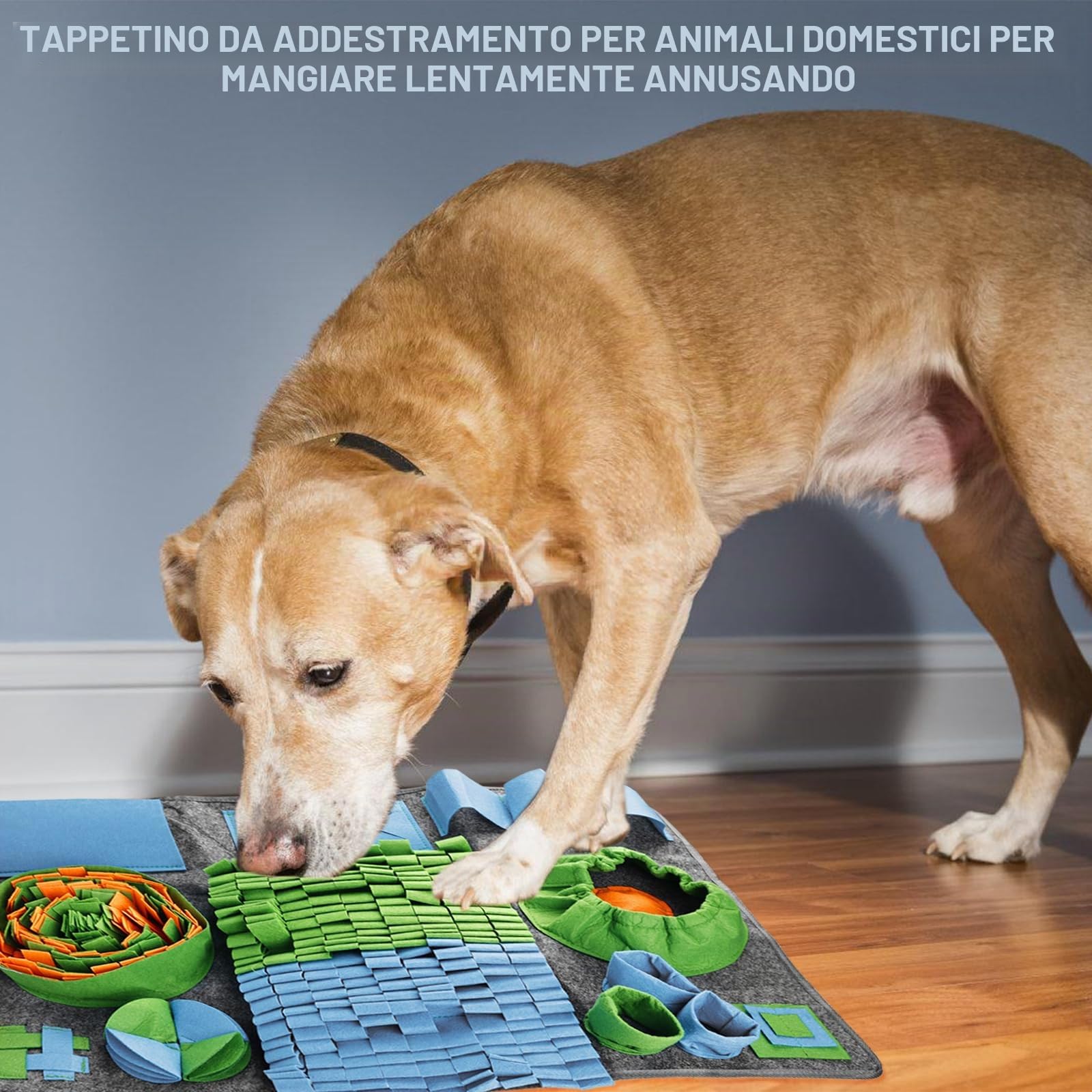 Molbory Tappeto per cani per annusare grande, 75 * 50 cm Tappeto per annusare per cani, giocattolo intelligente per annusare, tappeto antiscivolo per animali domestici, giocattolo intelligente per