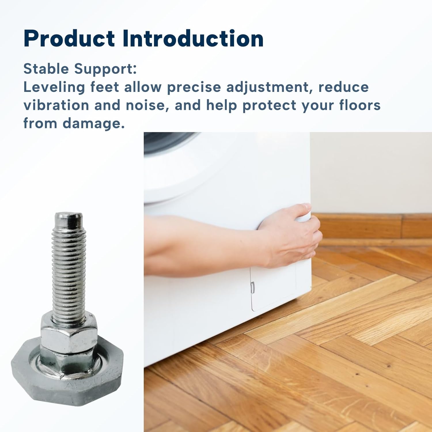 4Pcs Washing Leveling Legs Replacement Adjustable Feet Fit for LG Front Load Washing Machine Replace AFC72755401 2in Base image 4 of 8 B0FFYKJTF5