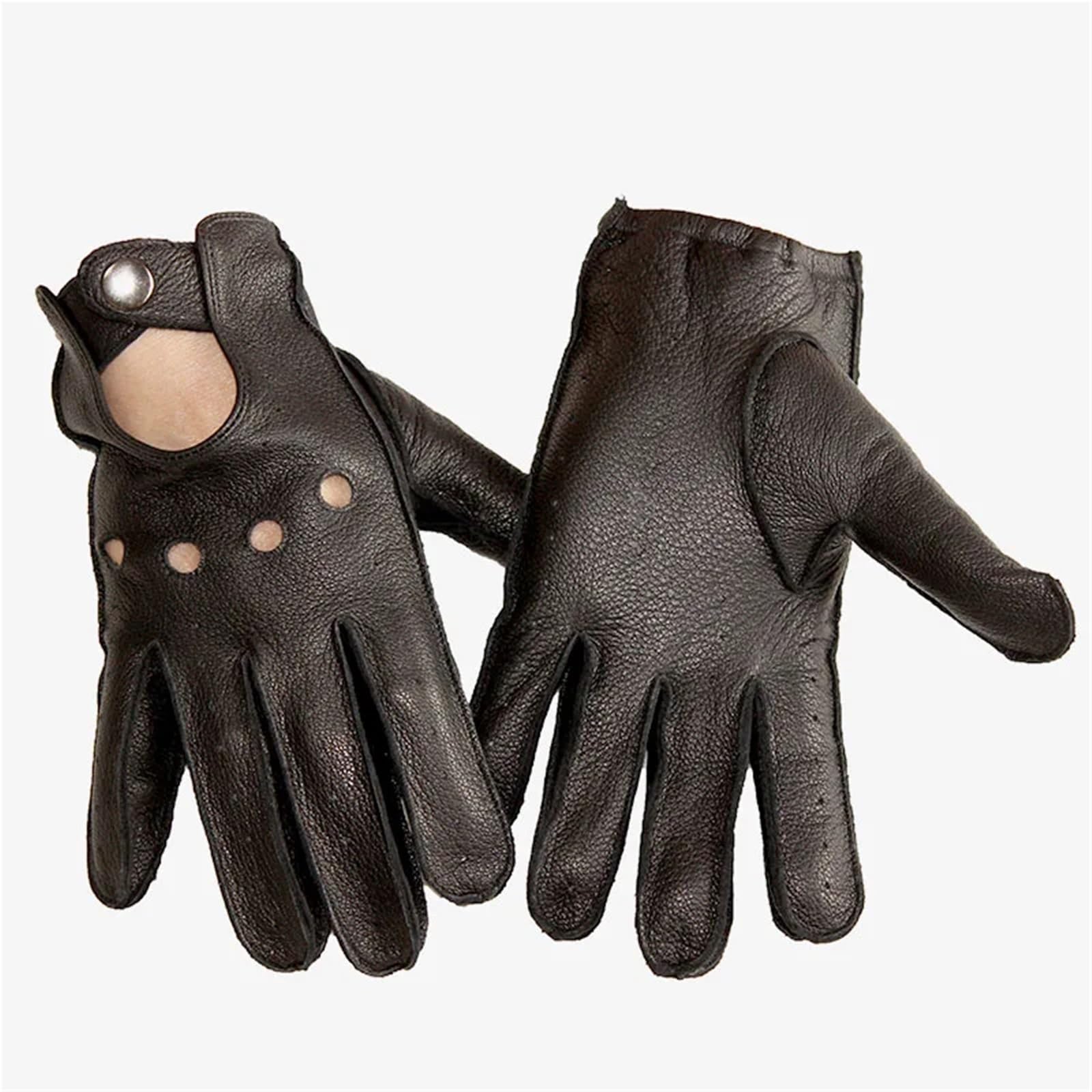 Guanti da Guida in Pelle Guanti da motociclista in pelle di daino, estivi e autunnali, uomo, a strato singolo, sottili, for l'uso all'aperto, a dita intere
