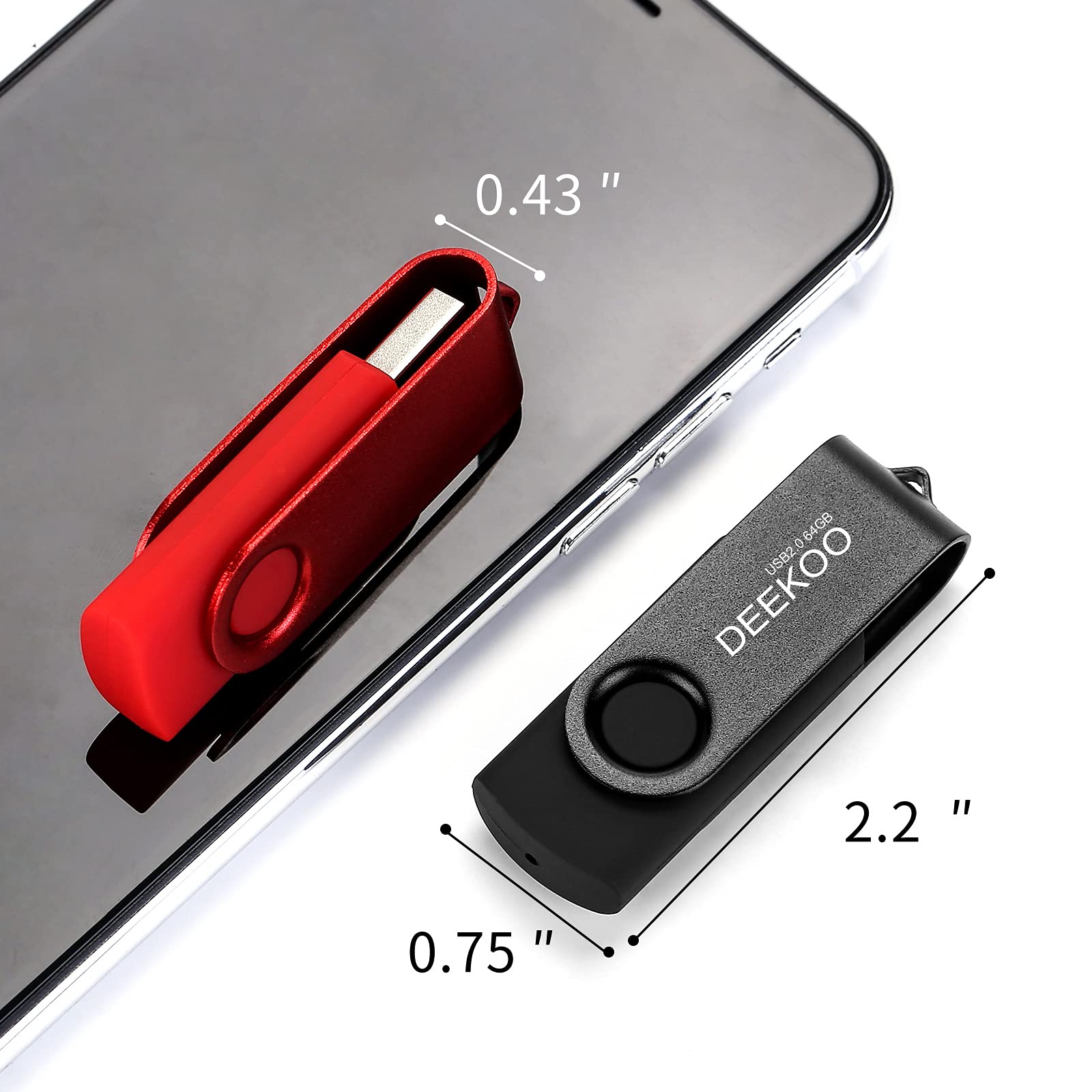 Unidad flash 64GB Pulgar Drives Memory Sticks Jump Drive 3Pack 64GB USB 2.0 Flash Drives Colores mezclados: Negro Rojo Verde