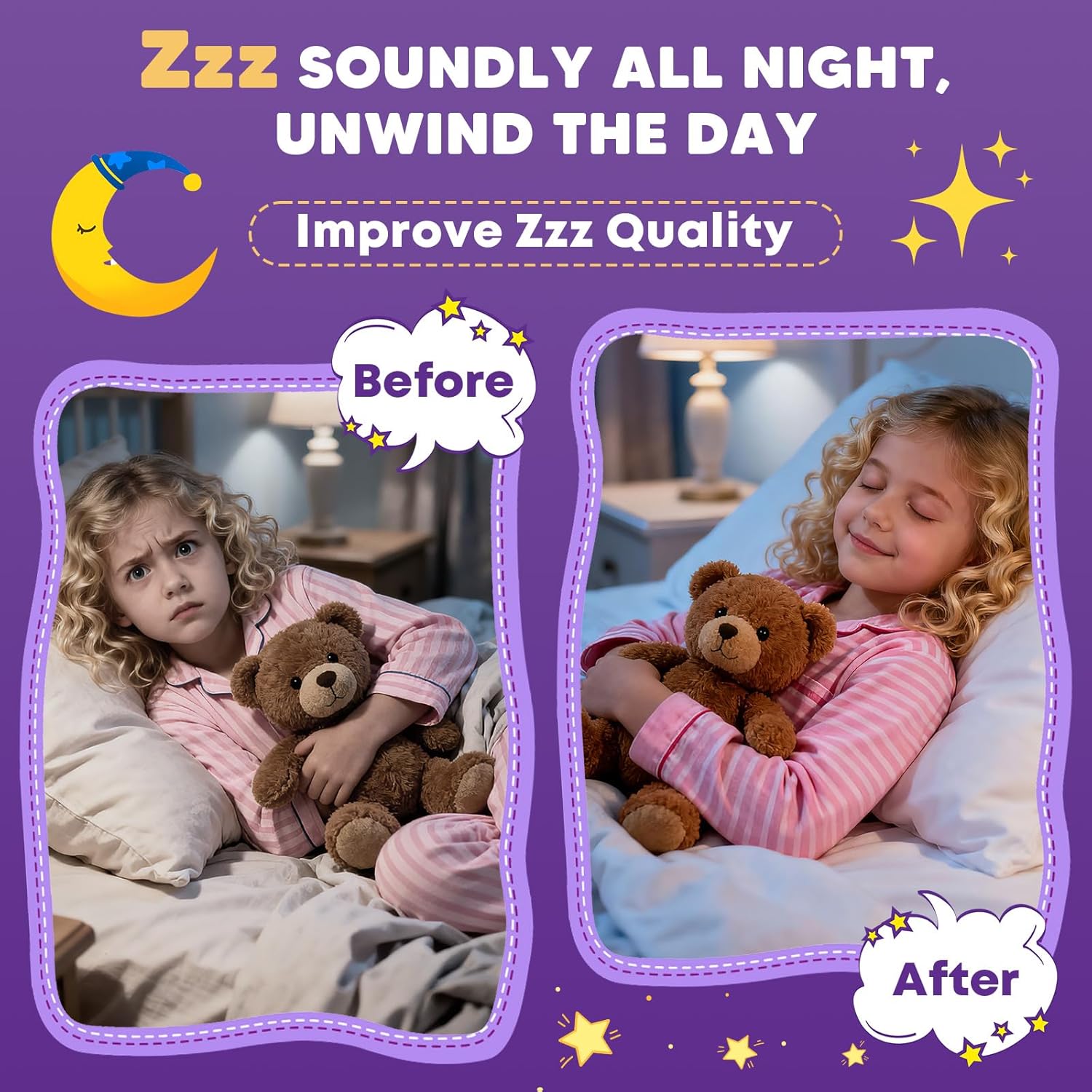 (2Pack) Sugar Free Magnesium Glycinate Gummies for Kids & Adults - Zzz Support, Relaxation & Cognition Support, 200/400mg Magnesium Gummies with L-Theanine, GABA, Calcium, B6, D3, C & K2, Grape Flavor - Image 5