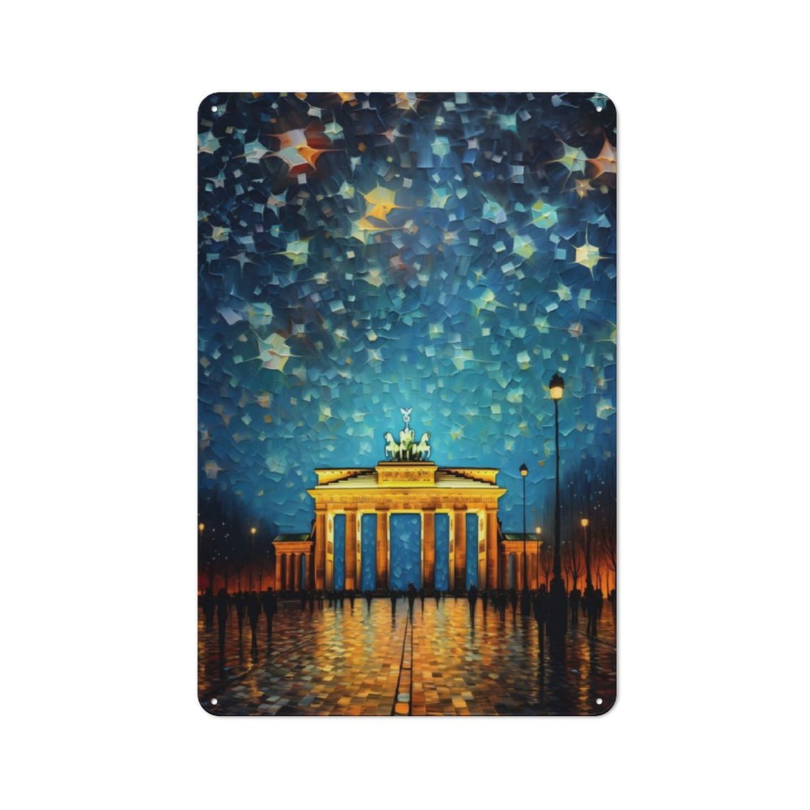 Junmoney Berlin Art Tin Wall Plaque 30X20cm With For Home Bar Wall, For Hosts Who Enjoy Retro Interiors