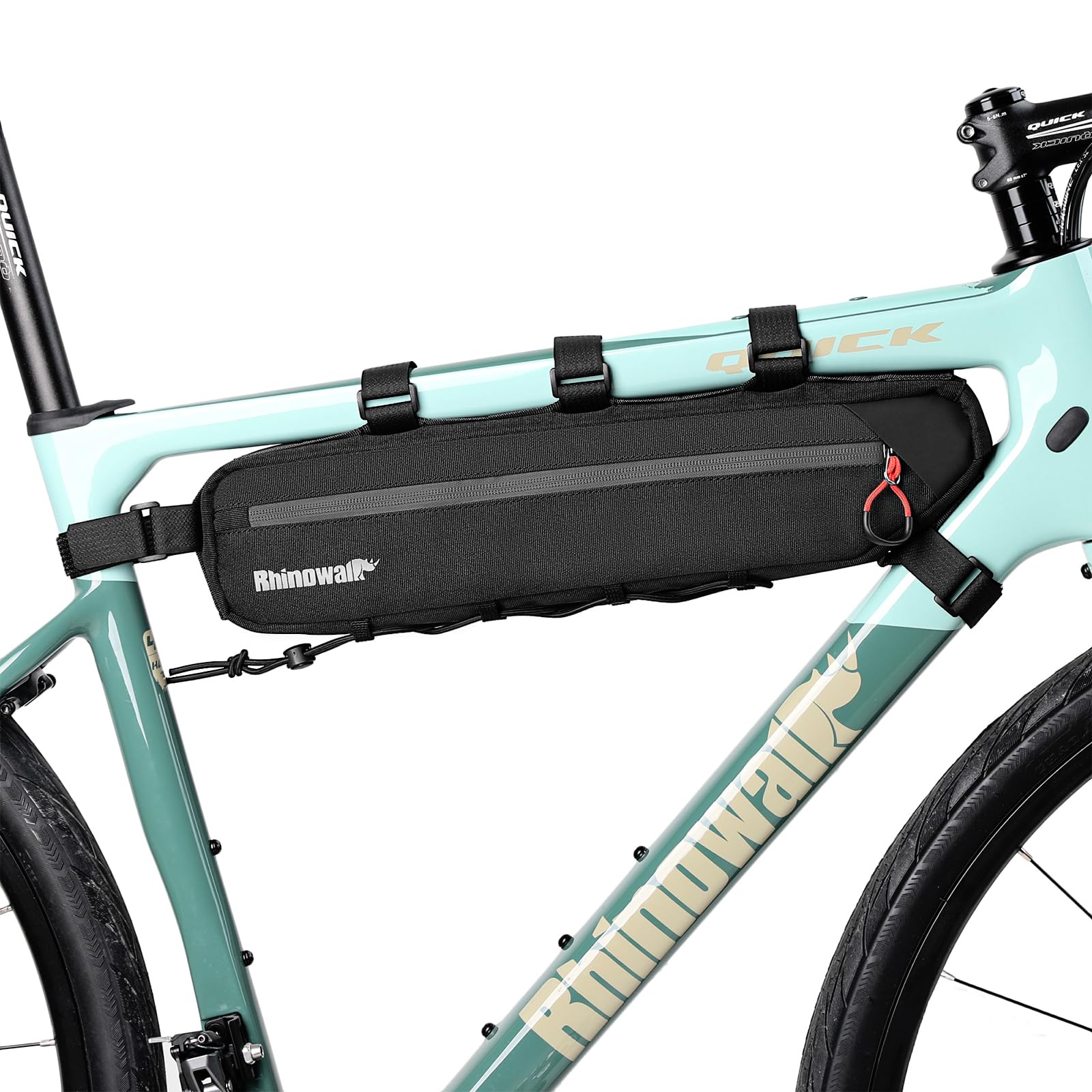 ENJOHOS Borsa Bici Telaio 2.1L Impermeabile, Borsa Tubo Orizzontale Bicicletta, Borse Triangolo Bicicletta, Borse per Bici da Corsa, Borsa Telaio Bici Gravel Bike, Accessori Bici, Nero