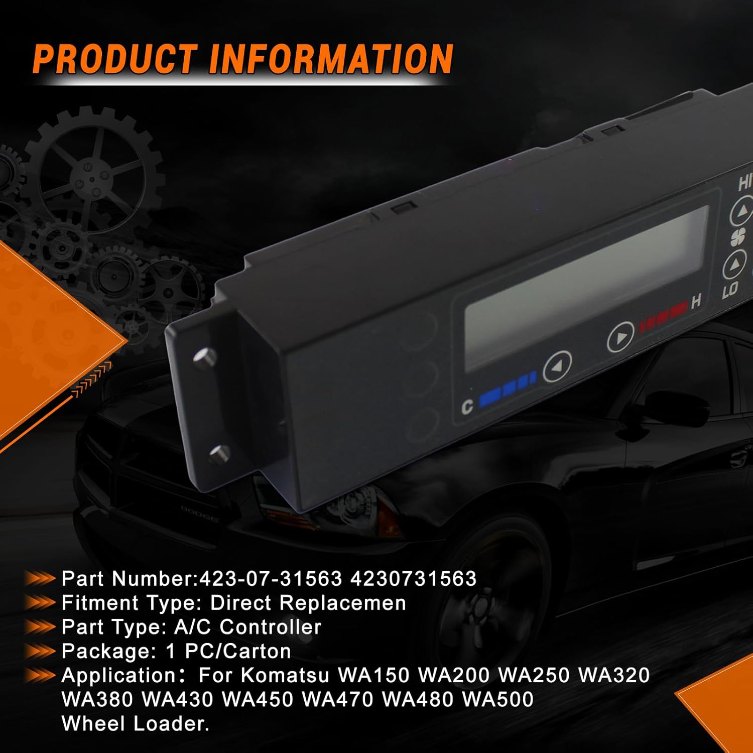 Heater A/C Control Swith,423-07-31563 4230731563 Air Conditioning Climate Control Module Panel for Komatsu WA150 WA200 WA250 WA320 WA380 WA430 WA450 WA470 WA480 WA500 Wheel Loader