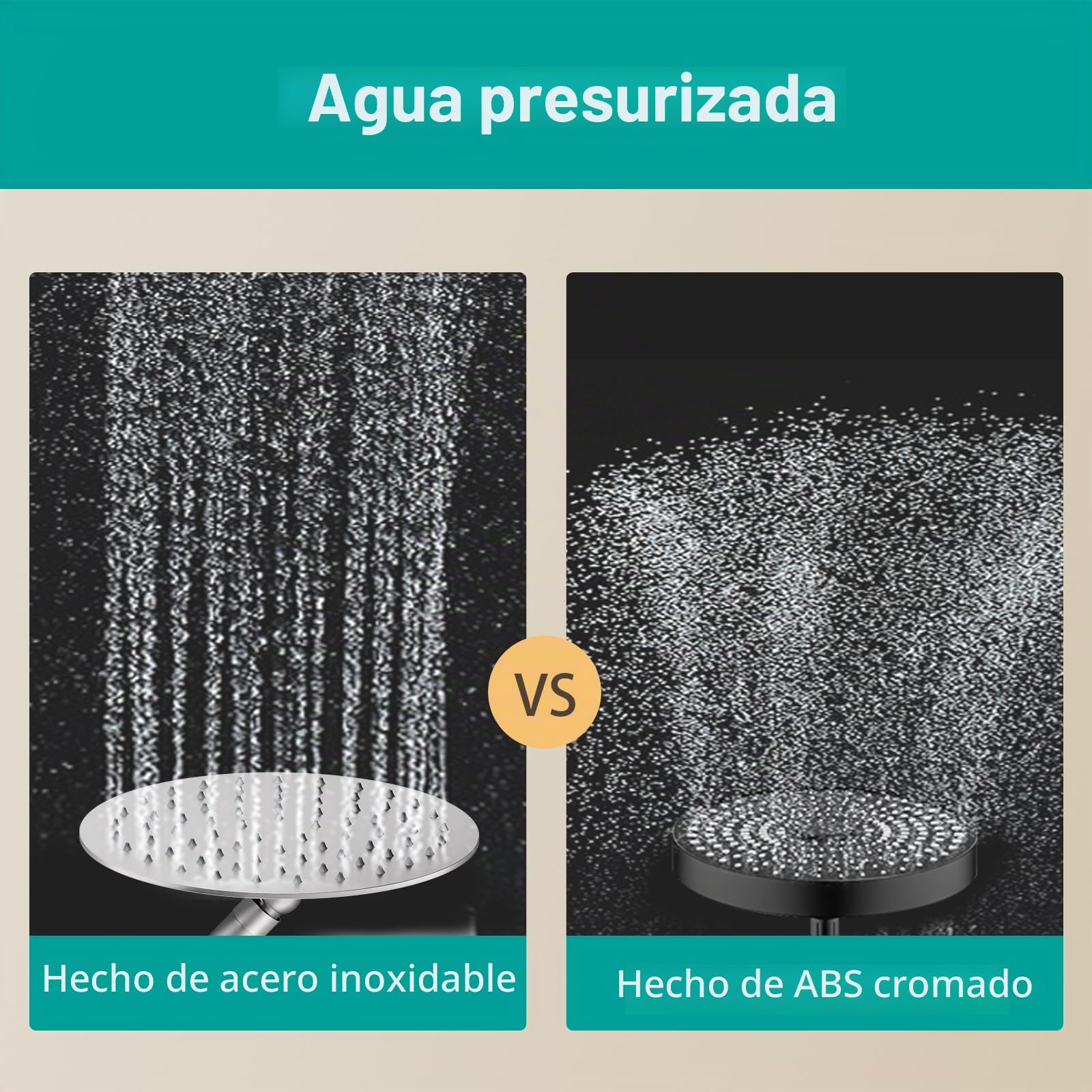 Cabeza de ducha de lluvia redonda, cabeza de ducha de lluvia de acero inoxidable de alto flujo, diseño de alta presión (Brushed Nickel, 8 pulgadas) 20CM