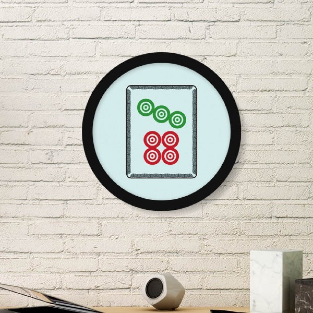 Cadre photo Mahjong motif 7 de Cercle en bois noir pour table