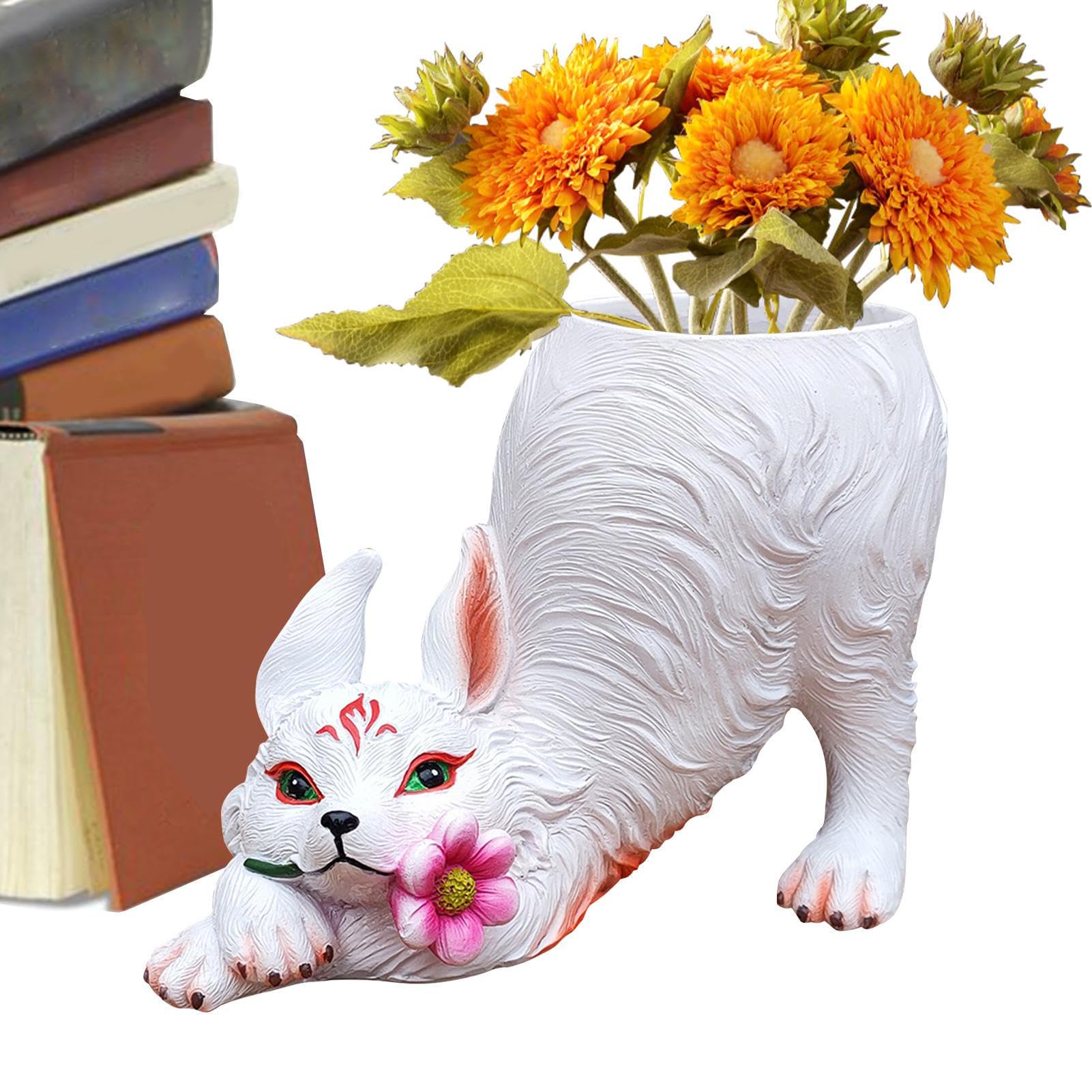 Pot de fleurs en résine renard unique comme accessoires de fête