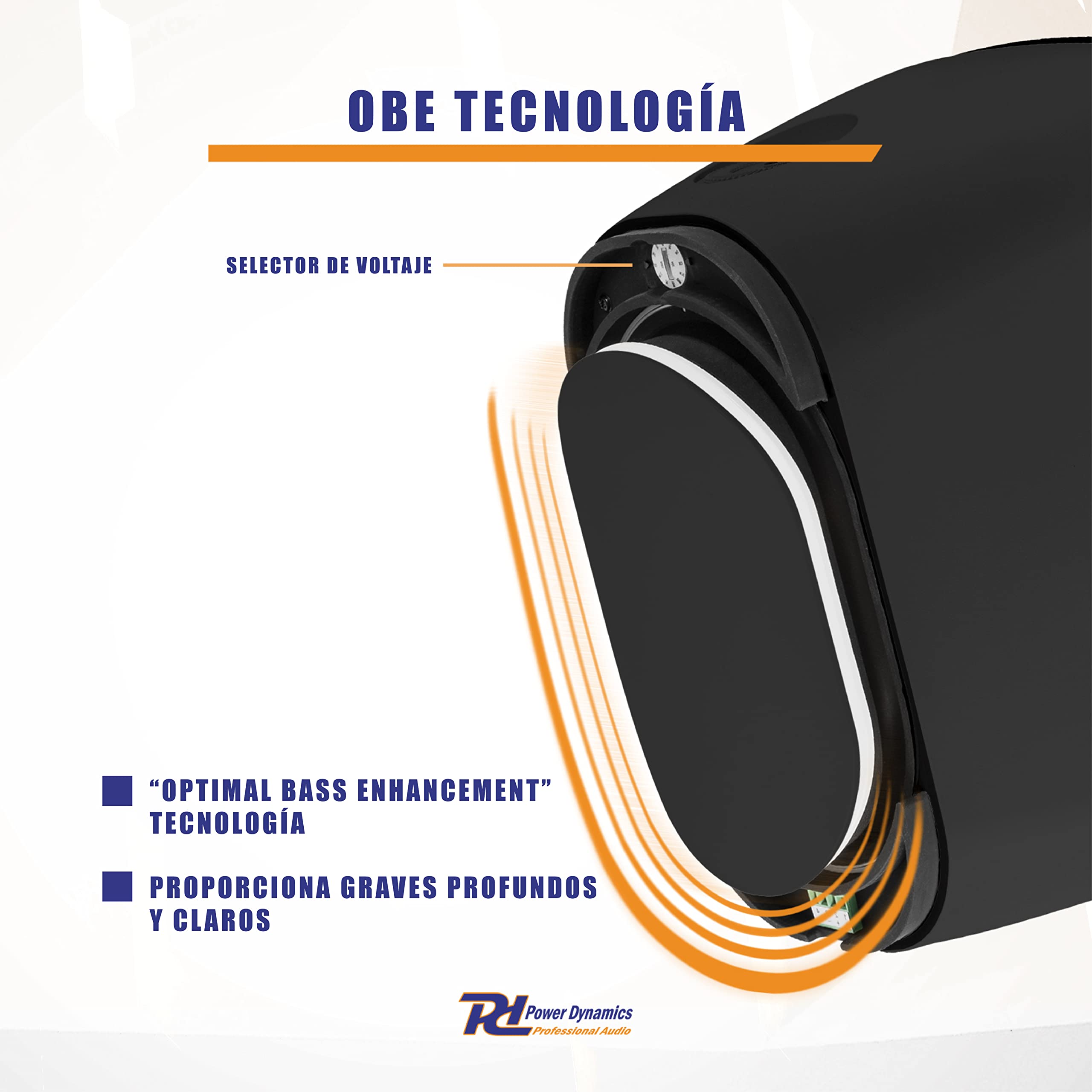 Power Dynamics BD80TB Altavoz para Interior/Exterior, woofer de 8", 70v/100v o 8 Ohmios, ABS con protección UV, Potente, Montaje Horizontal o Vertical, Ideal para terrazas, Jardines, etc, Color Negro