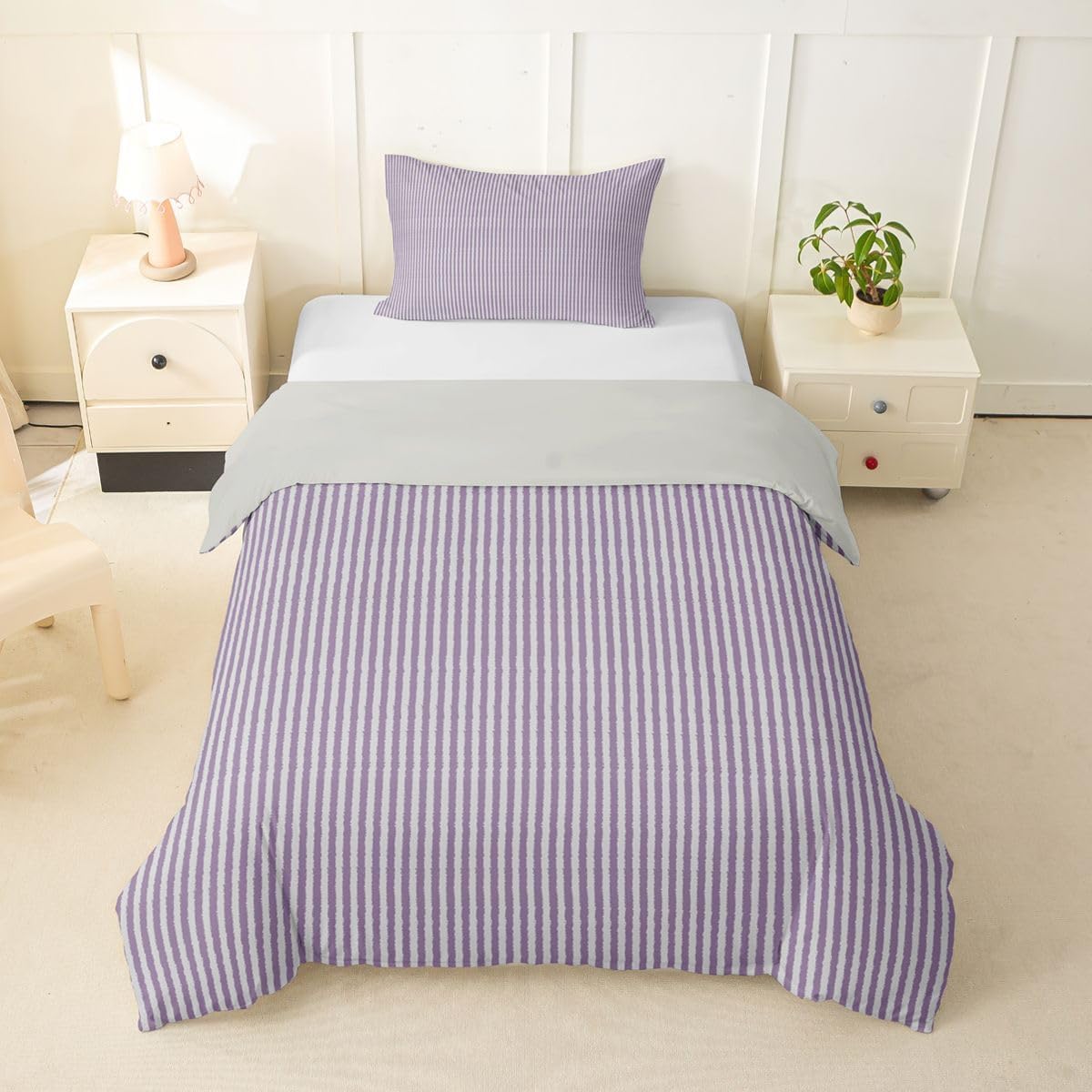 Feelyou Light Purple Duvet Cover Toddler Size